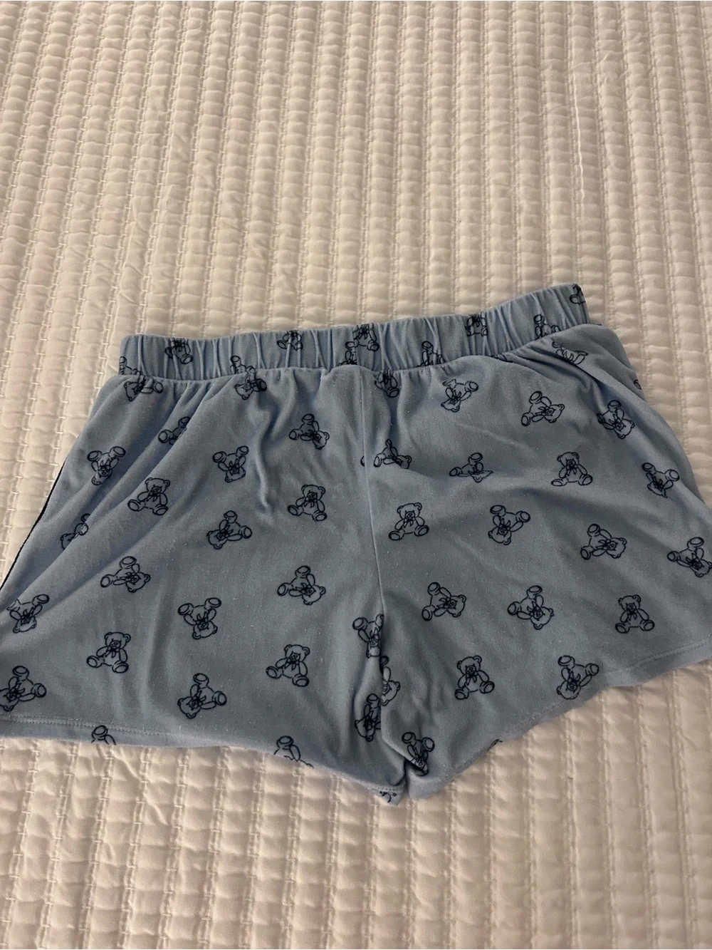 Art Class Light Blue Short-Sleeve Bear Print Pajama Set. Size 16-18